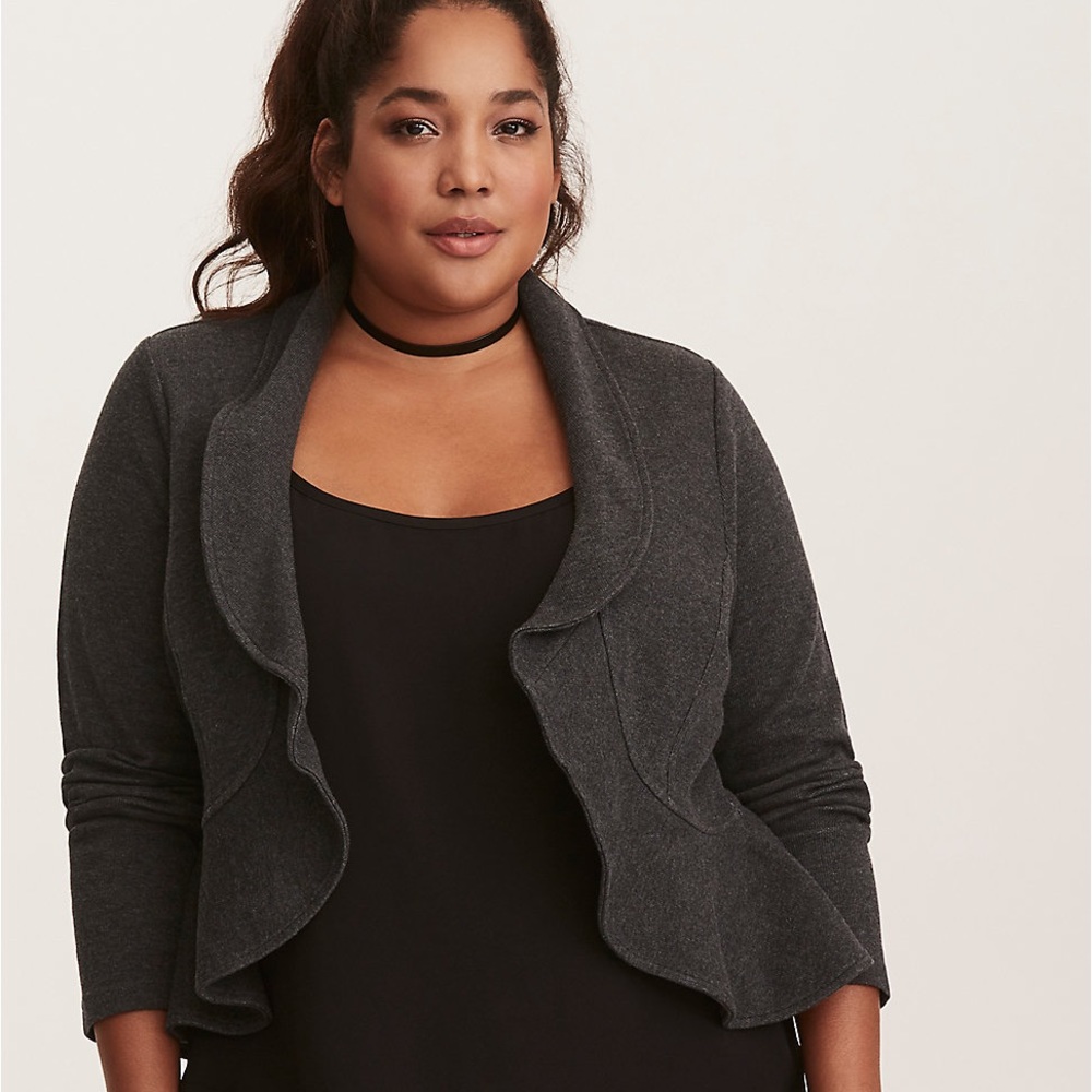 Torrid Ruffle Military Jacket
